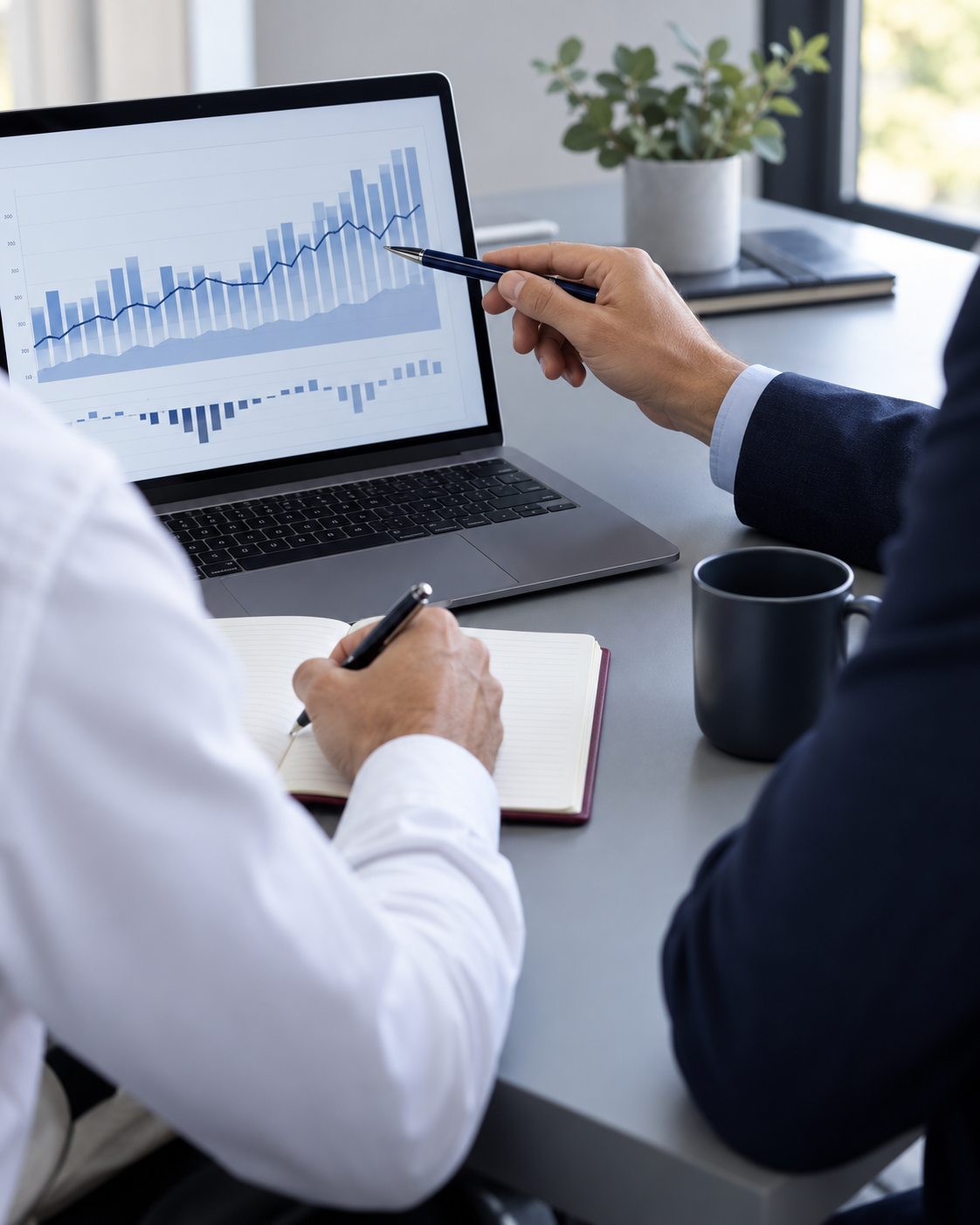 Séance de travail et de conseil financier